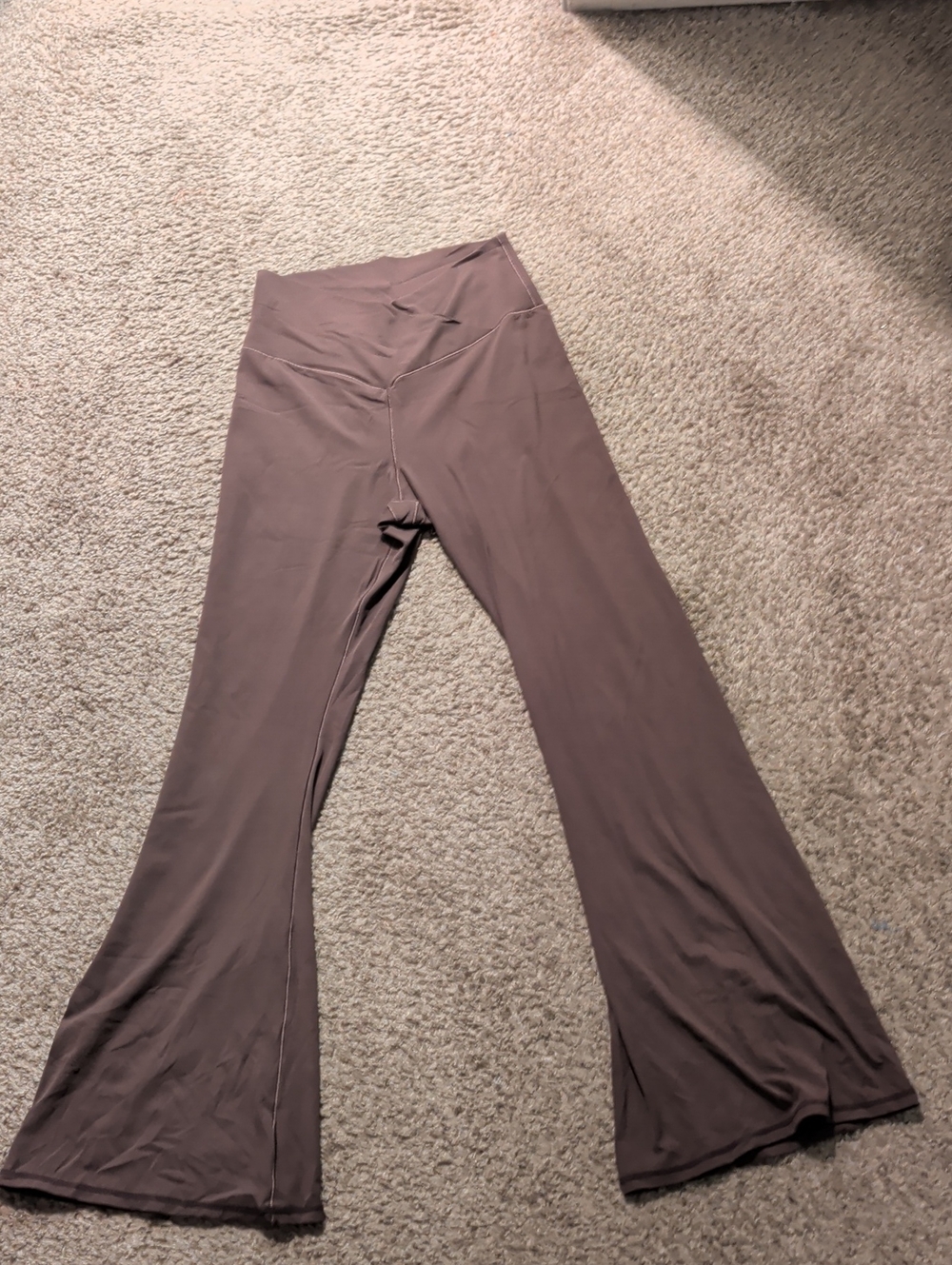 High-Waist Brown Flare Leggings